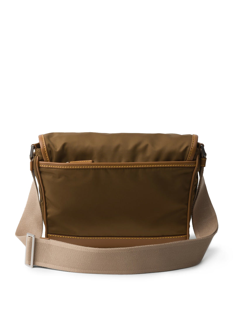 Shoulder bag in Re-Nylon and leather