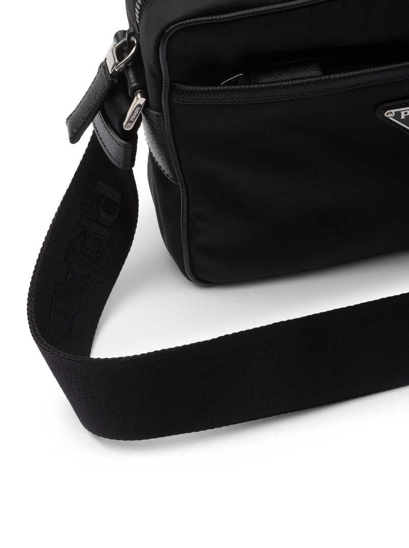 Shoulder bag in Re-Nylon and Saffiano