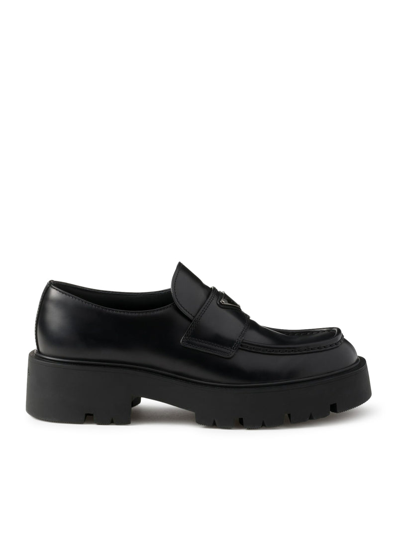 Brushed leather loafers