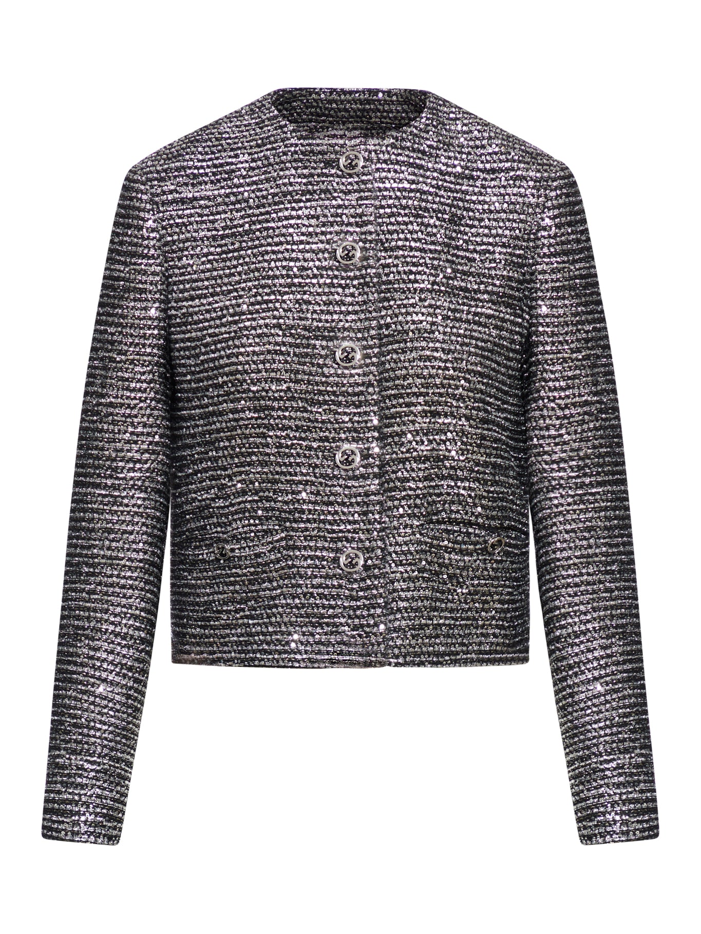 STRIPED TWEED LAMÉ JACKET