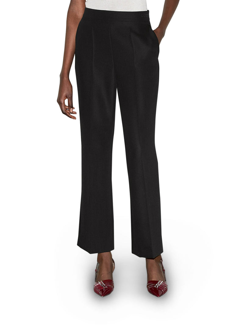 Wool gabardine trousers