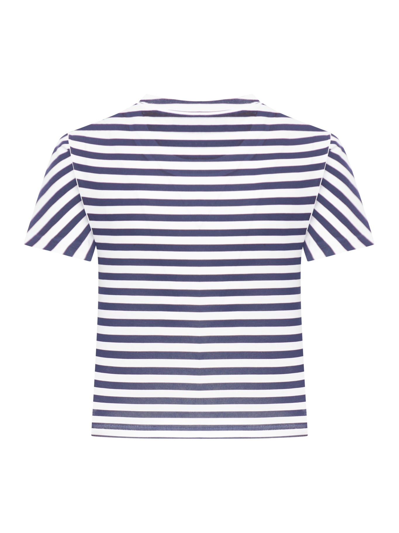 STRIPED COTTON JERSEY T-SHIRT WITH GUCCI PRINT