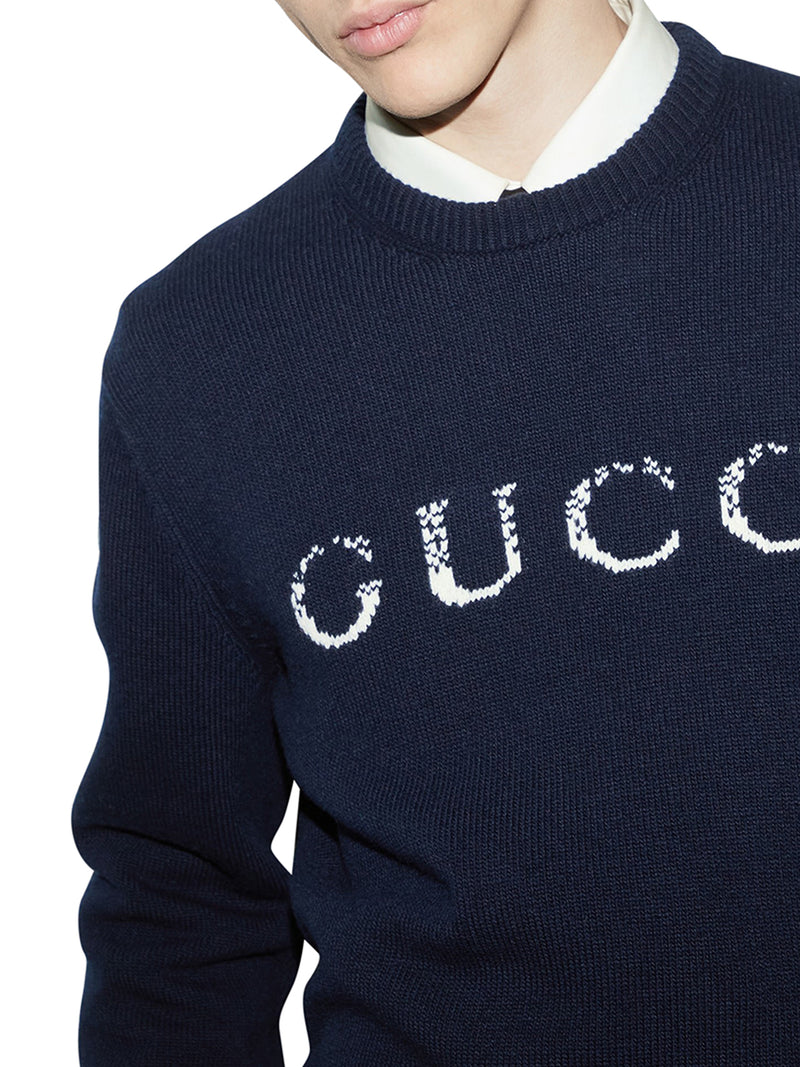 WOOL JUMPER WITH GUCCI INLAY