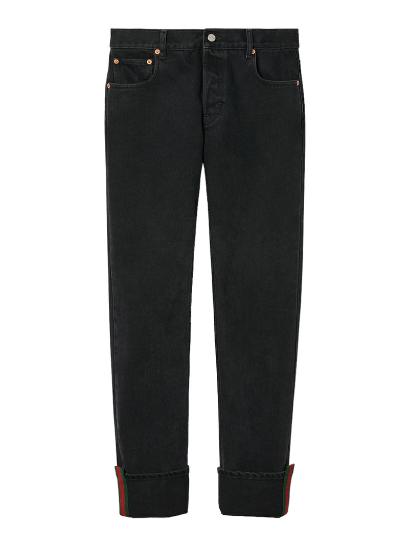 DENIM TROUSERS WITH WEB DETAIL