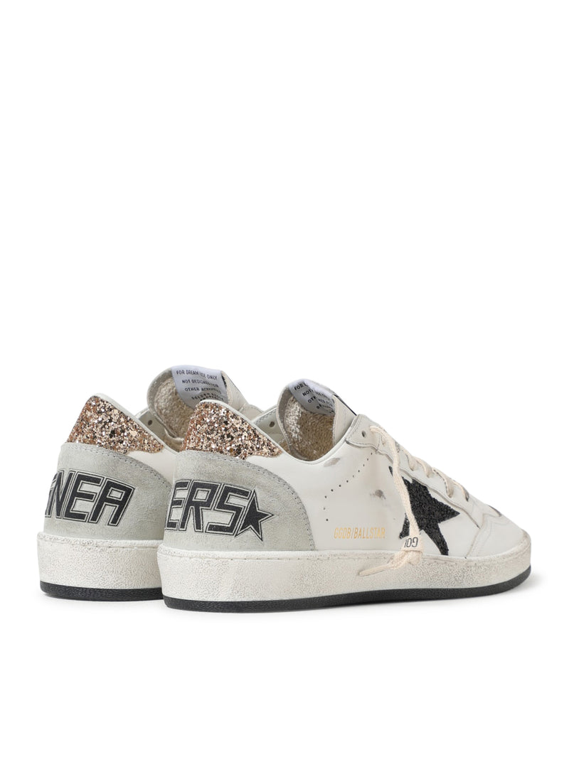 BALL-STAR SNEAKERS IN LEATHER AND GLITTER