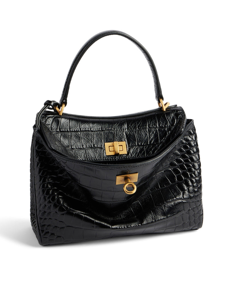 WOMEN`S RODEO MINI CROCODILE BAG IN BLACK