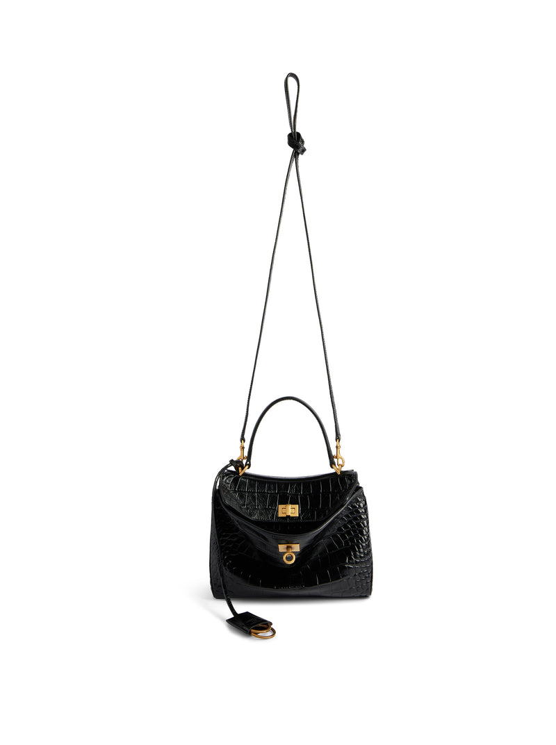 WOMEN`S RODEO MINI CROCODILE BAG IN BLACK