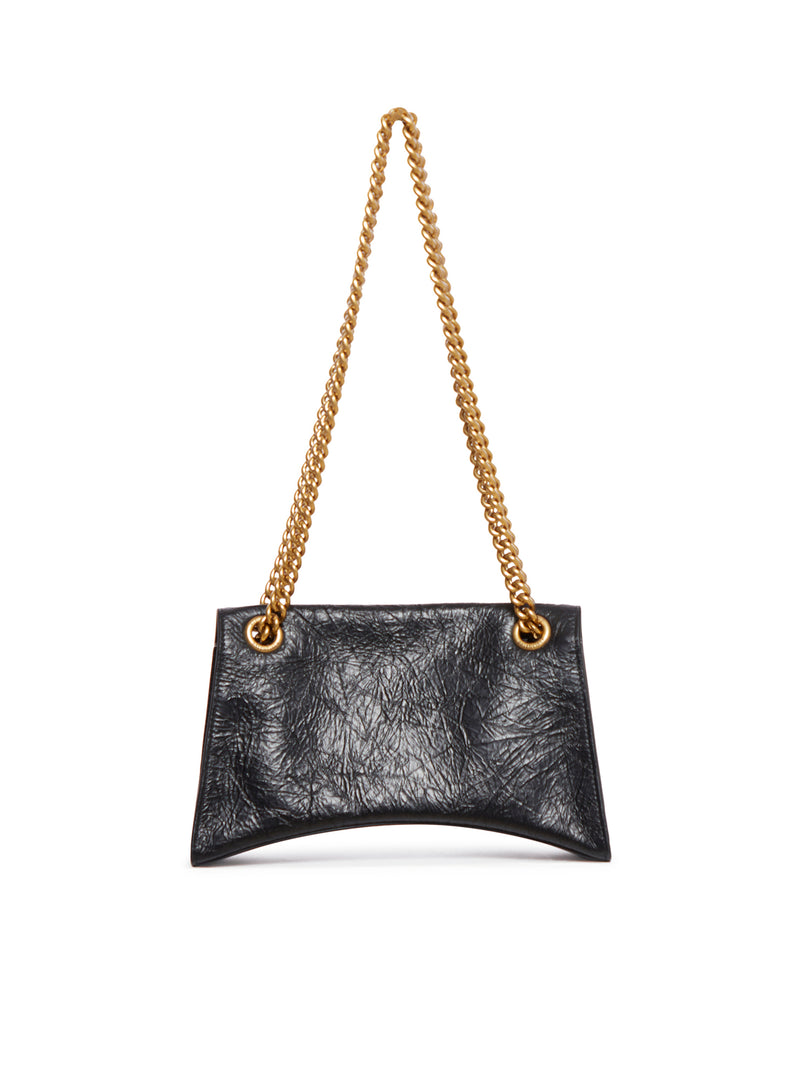 Crush small shoulder bag in black leather