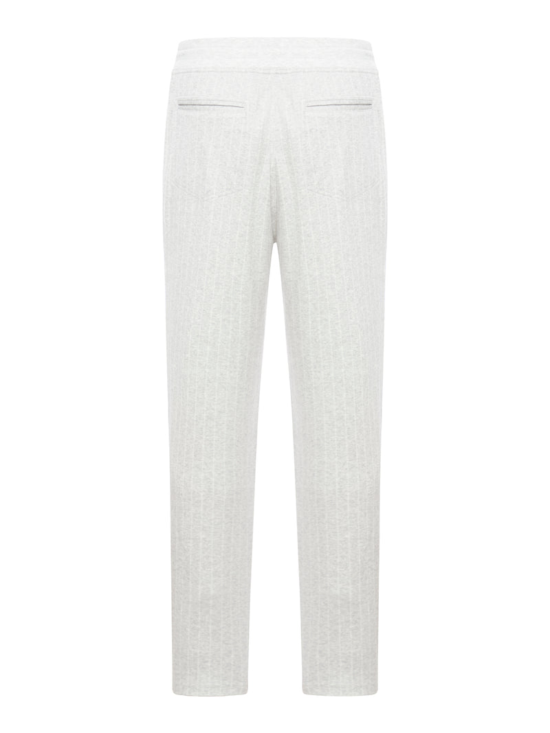 Cotton blend pinstriped trousers
