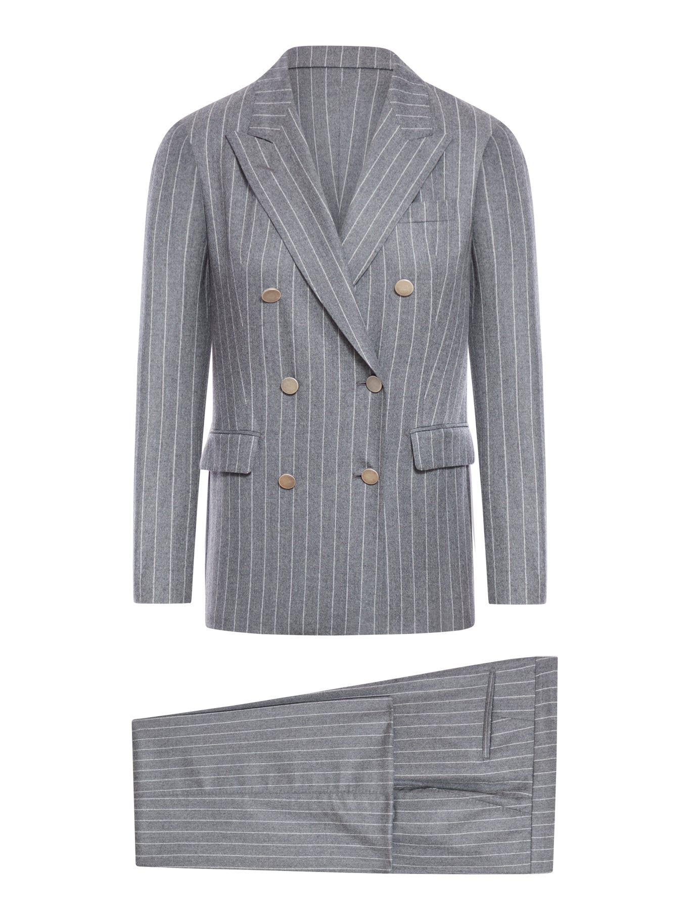 pinstriped wool suit