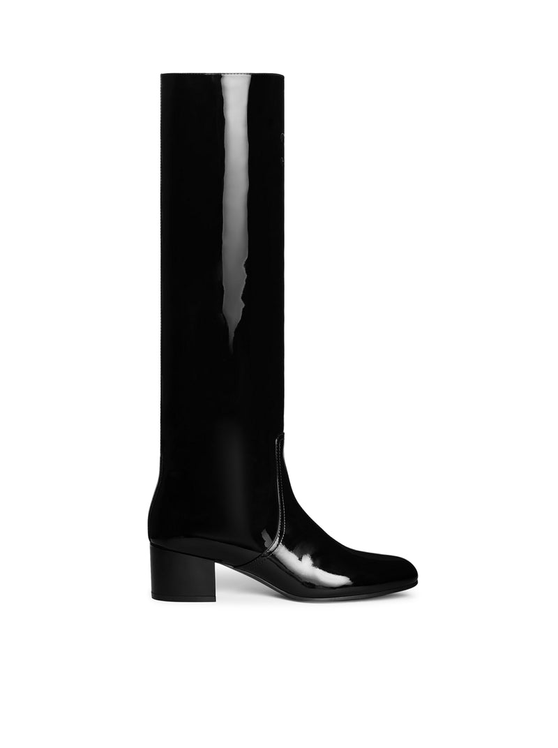 LES BOTTES TRIOMPHE CELINE HIGH BOOT IN PATENT CALFSKIN