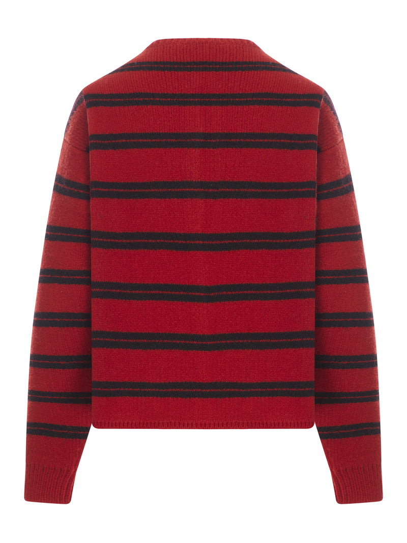 striped wool cardigan