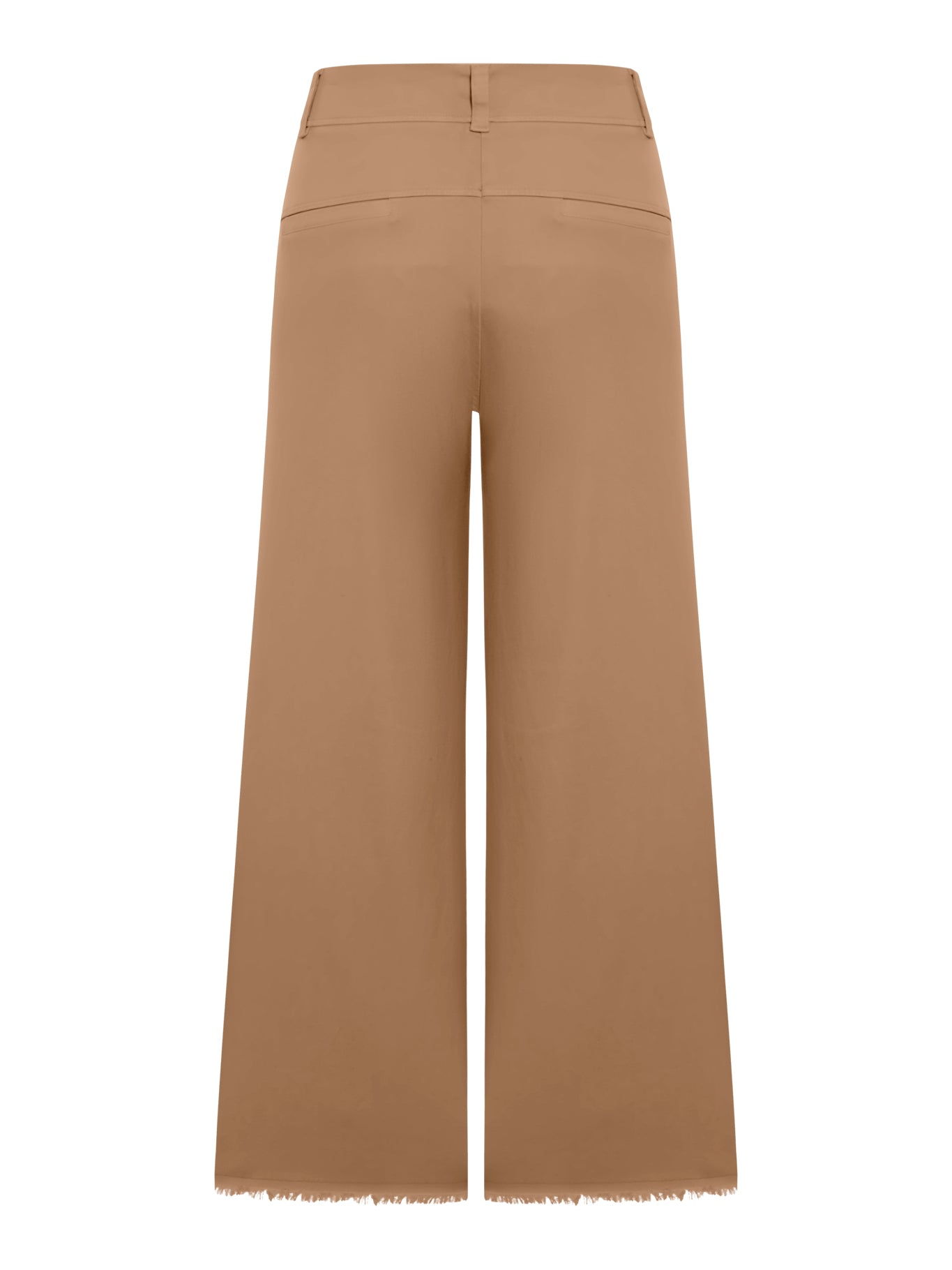 Wide leg trousers with raw cut at the bottom in viscose and stretch cotton