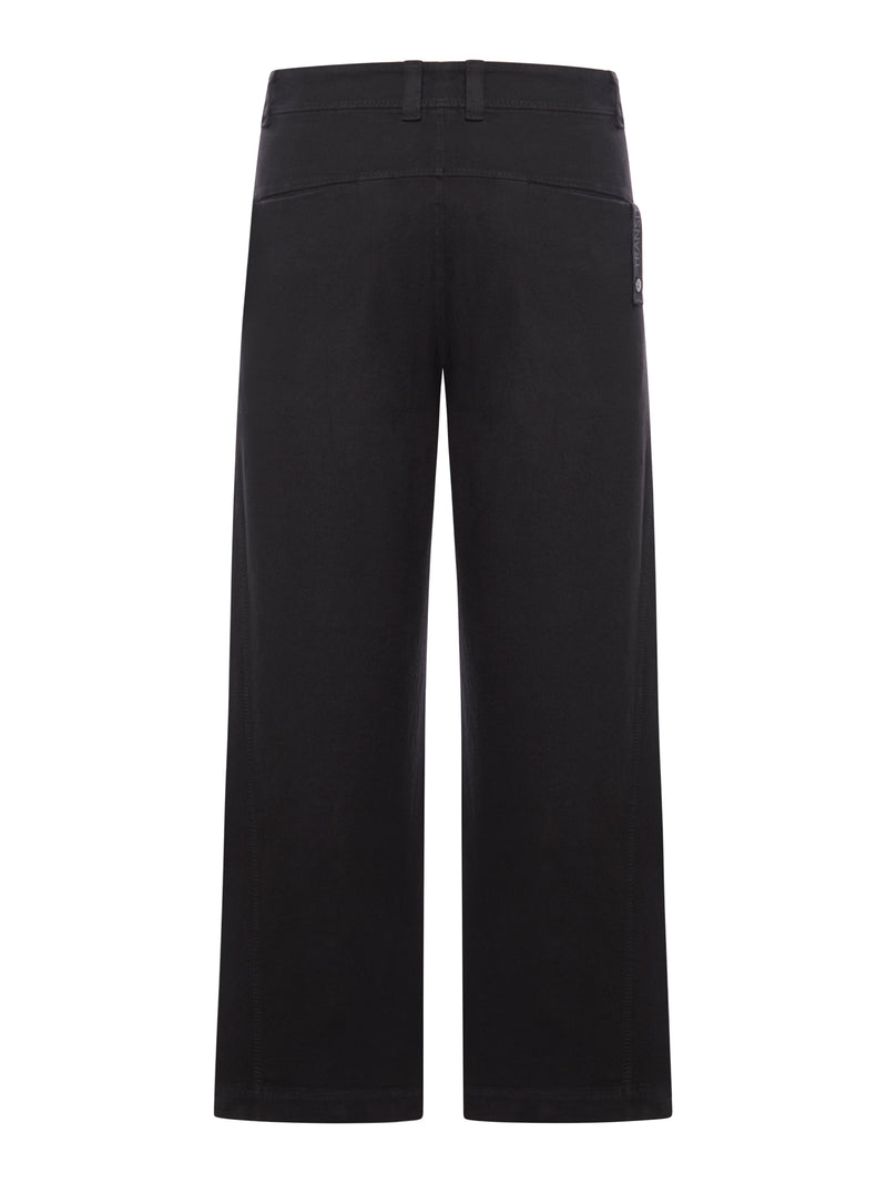 Oversized trousers in stretch cotton and wool