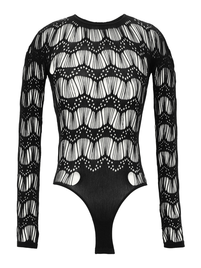 PERFORATED JERSEY BODYSUIT