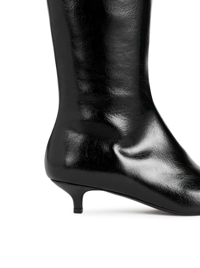 The Slim Knee-High Boot black patent