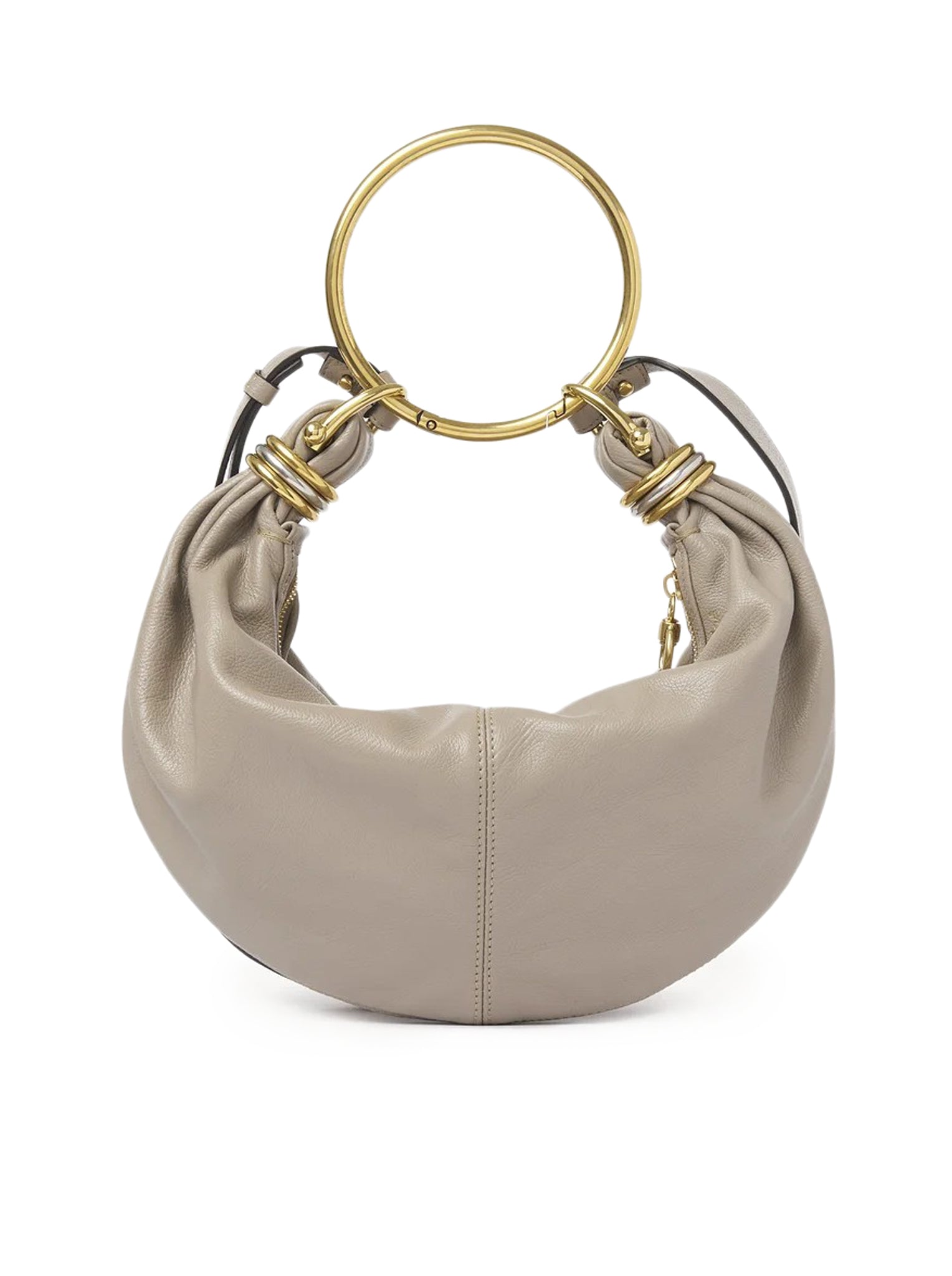 SMALL BRACELET HOBO BAG IN GRAINED LEATHER