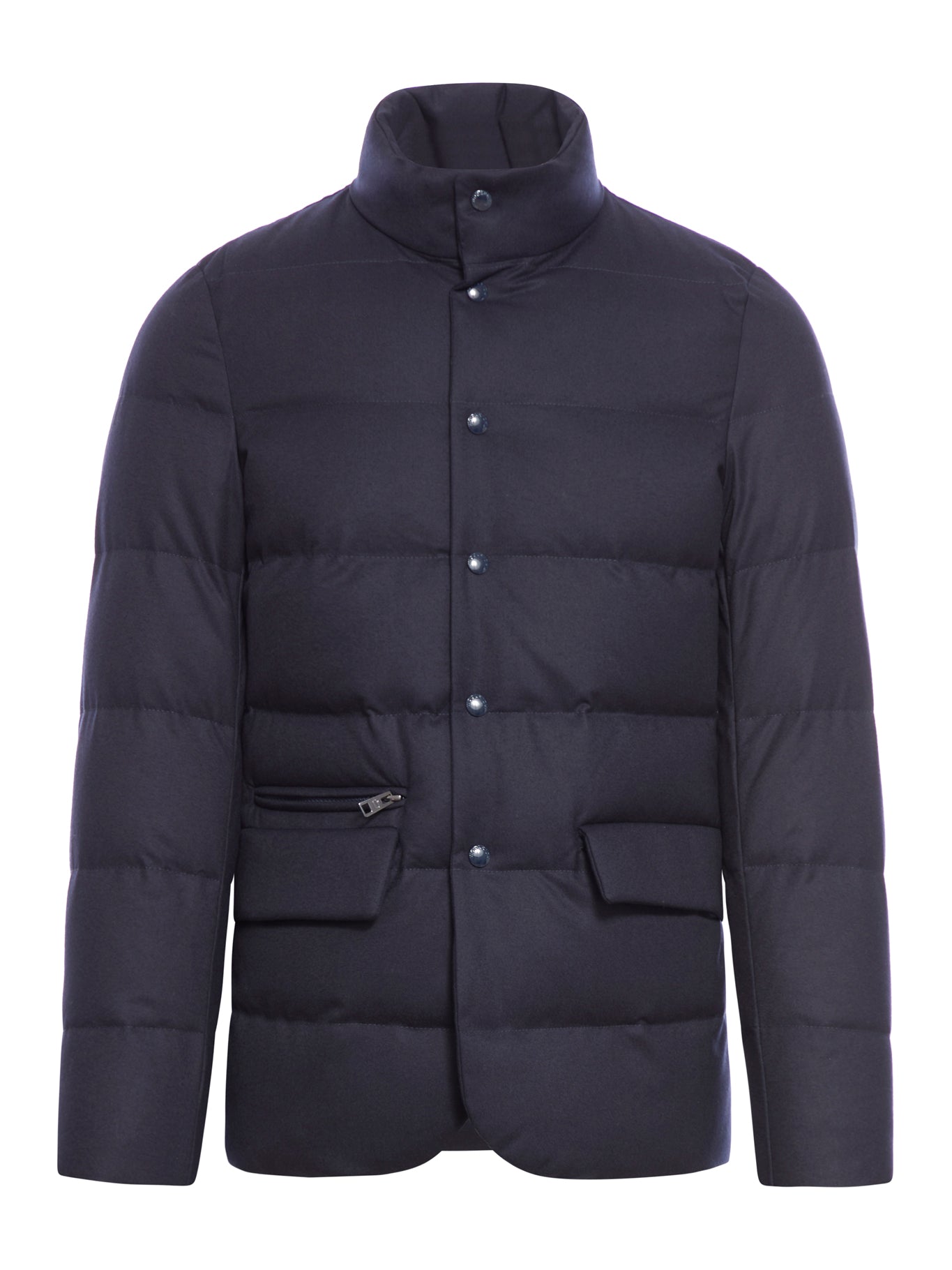 high-neck snap-fastening padded jacket