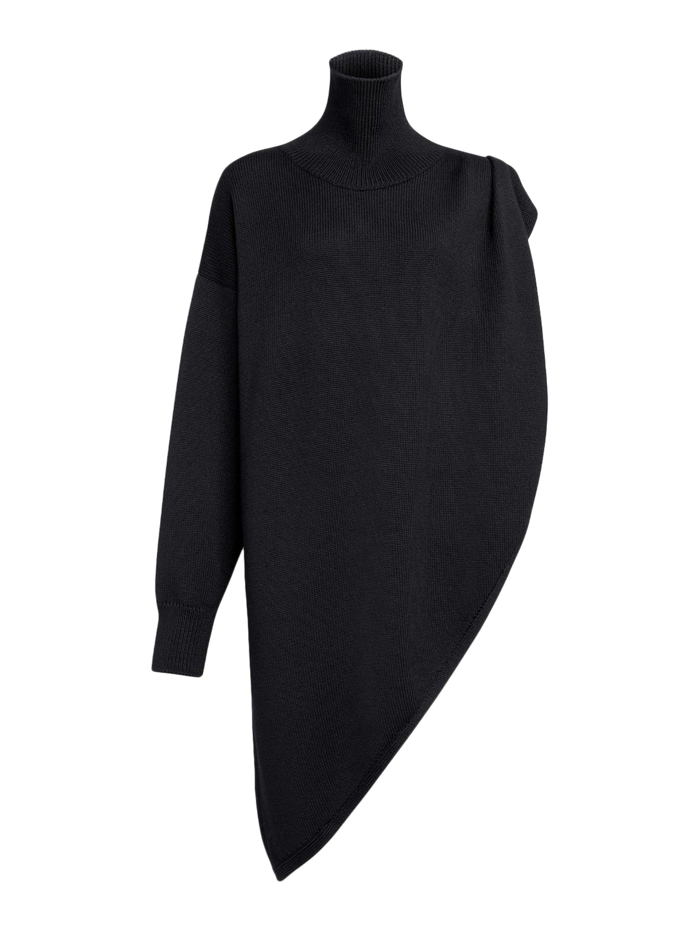 ASYMMETRICAL KNITTED CAPE PULLOVER