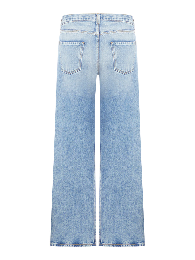 Straight jeans with contrasted pockets