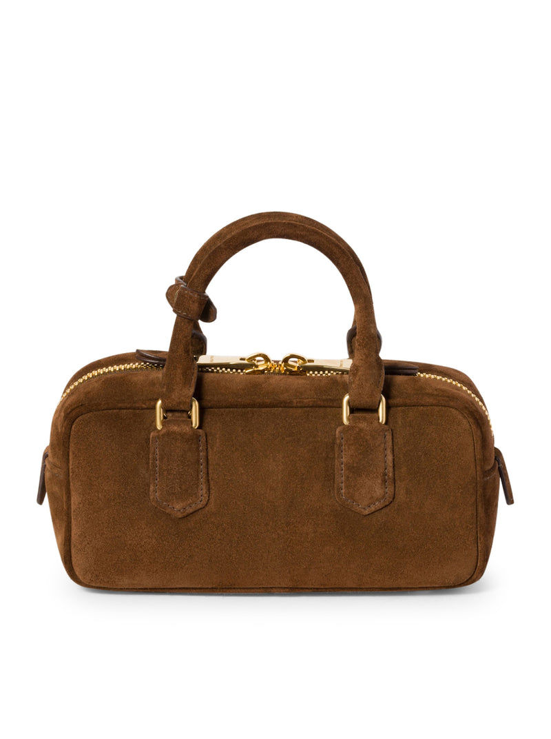 Arcadie suede leather satchel with padding