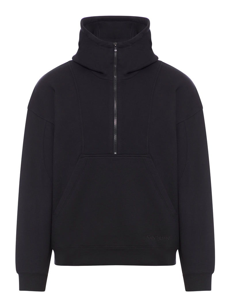 SAINT LAURENT HOODIE WITH HALF ZIP