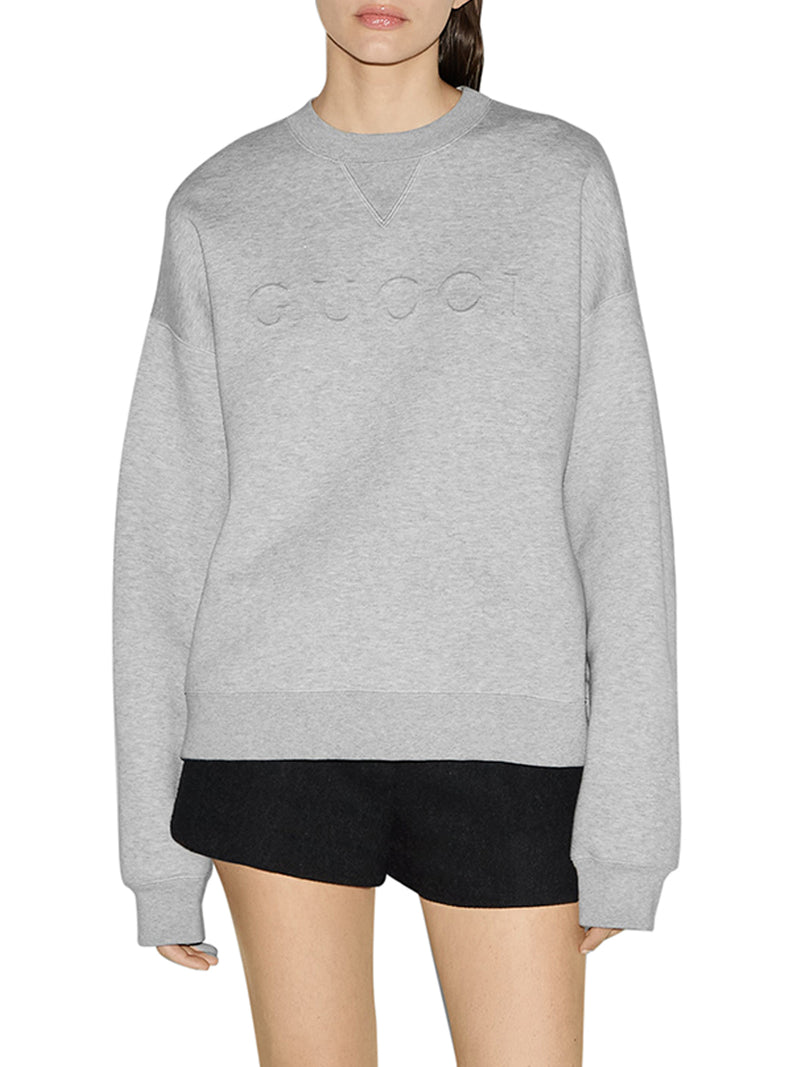 EMBOSSED COTTON JERSEY SWEATSHIRT