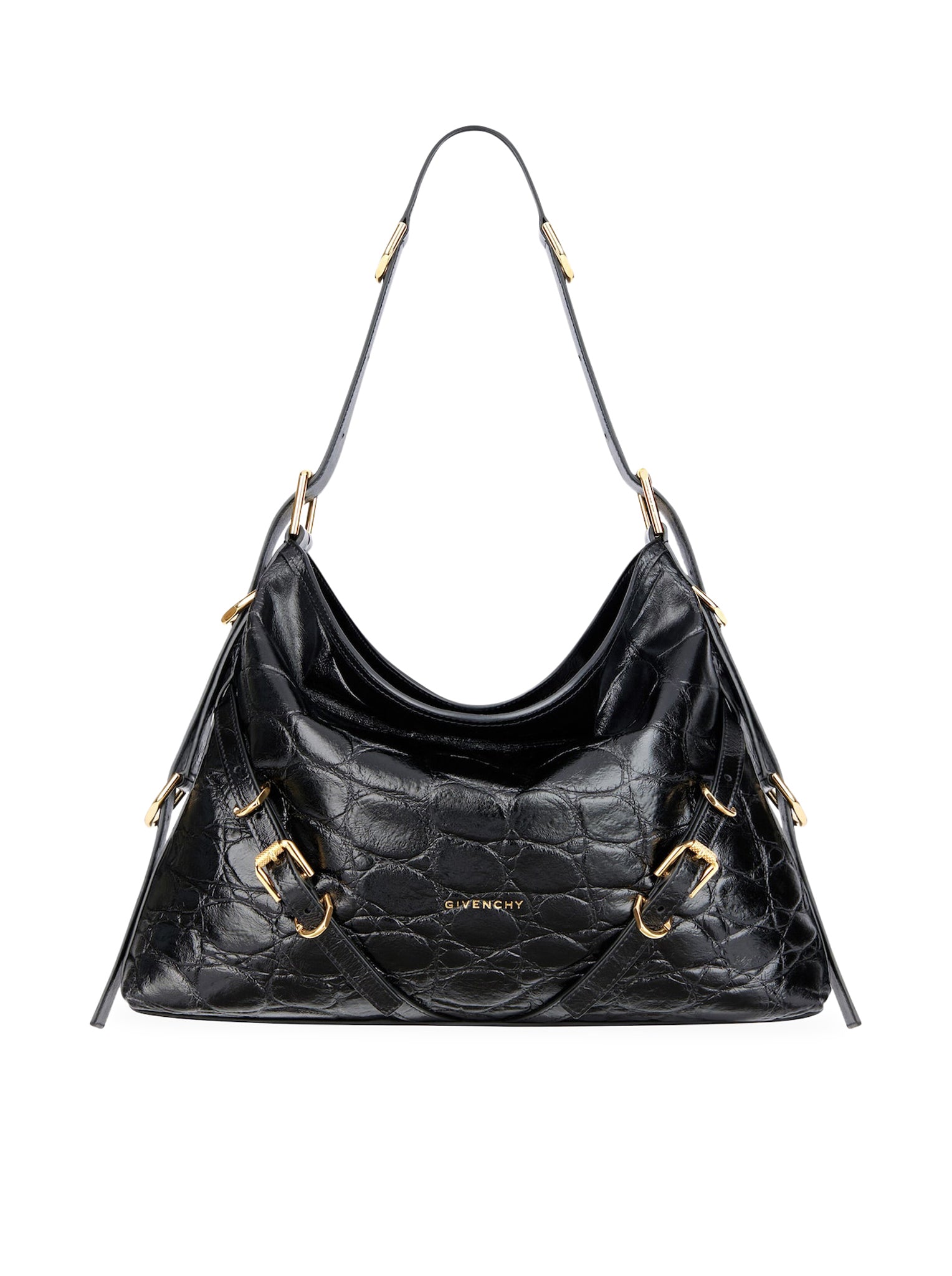 Medium Voyou bag in crocodile-effect leather