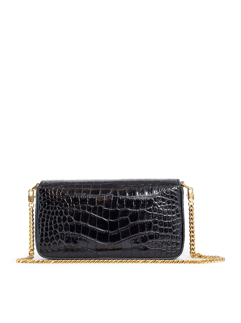 Embossed Croc Leather Mini Bag