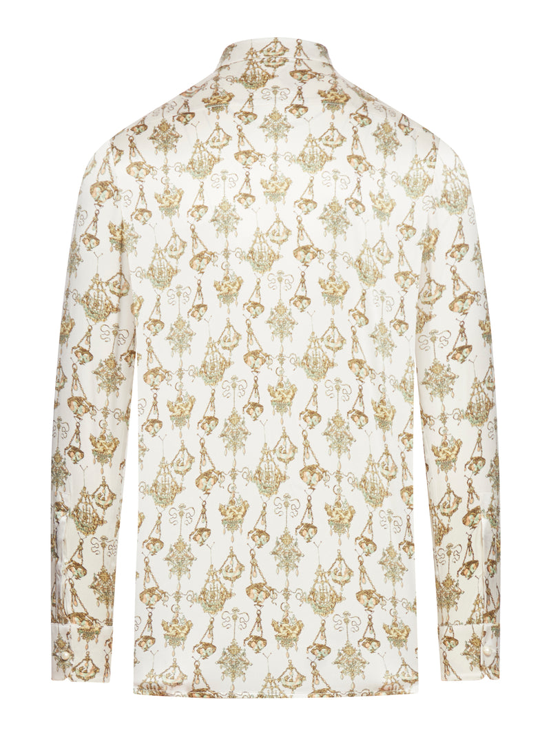 Shirt with chandelier print in silk