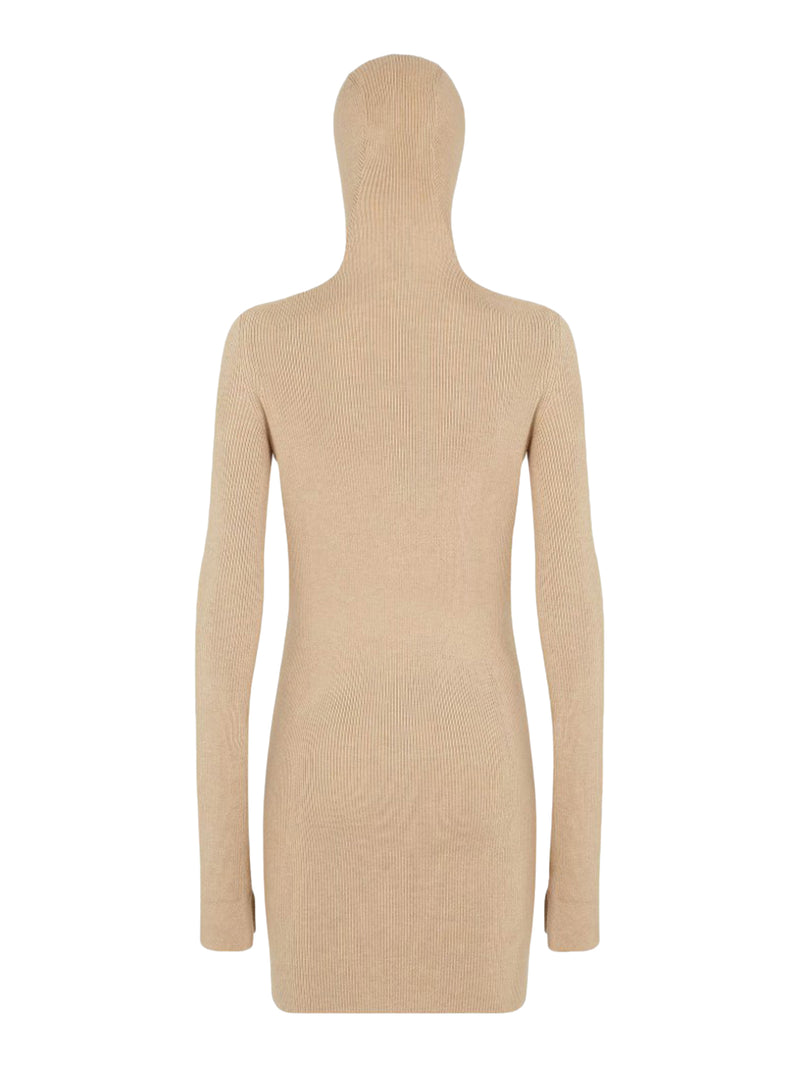 Beige wool and silk dress