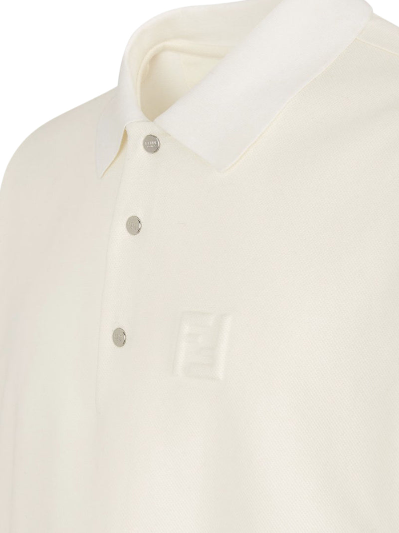 White cotton polo shirt