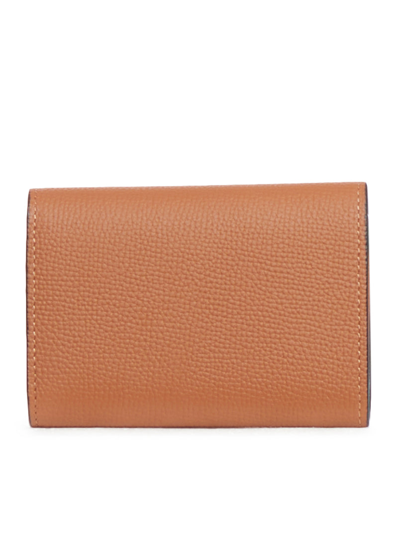 Anagram small vertical wallet in pebble grain calfskin