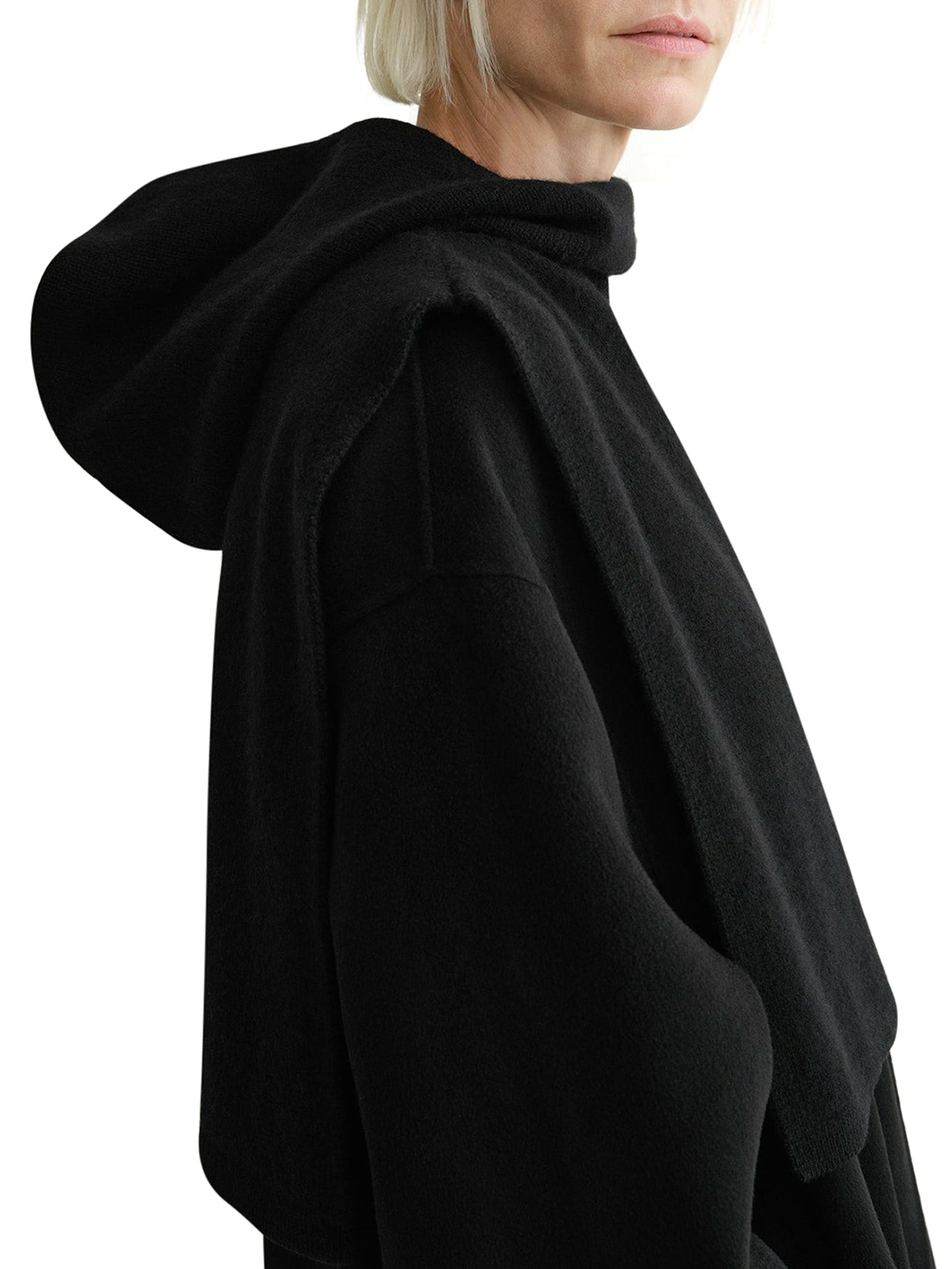 Wool cashmere hoodie bib