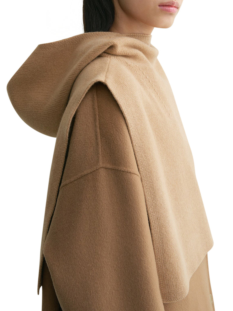 Wool cashmere hoodie bib