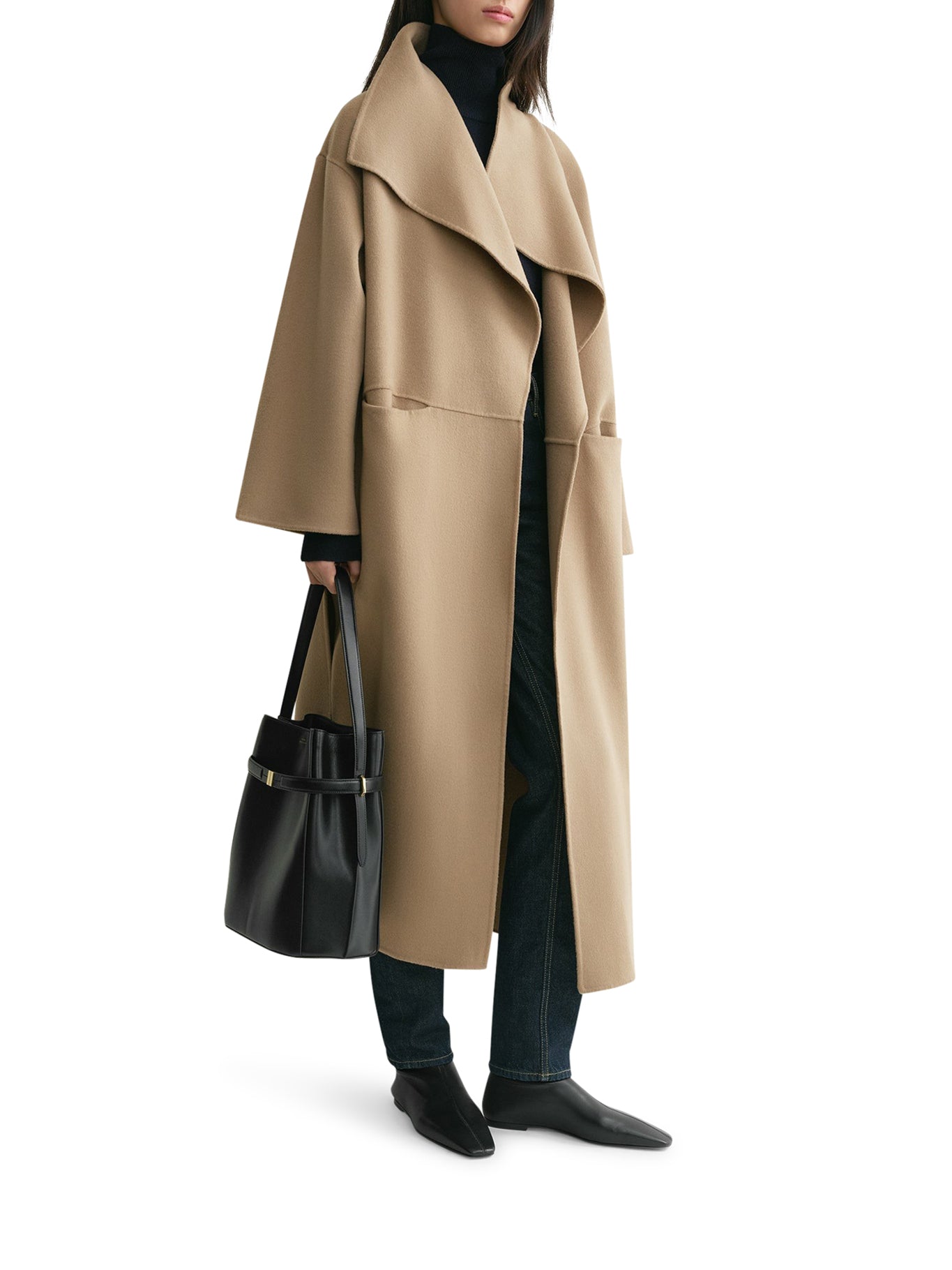 Signature wool cashmere coat truffle