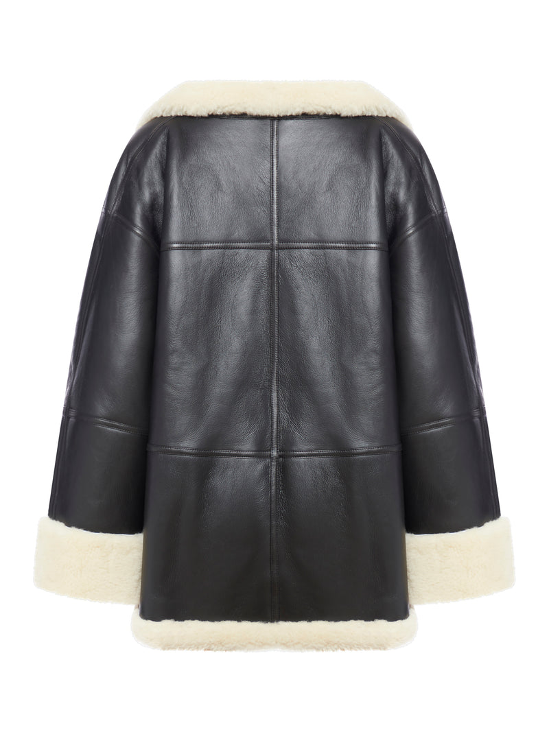 Signature shearling jacket black/off-white