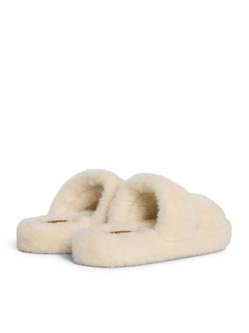 CELINE TRIOMPHE SHEARLING FUR SLIDES