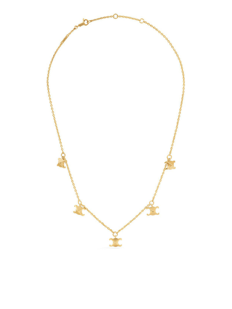 TRIOMPHE STUD NECKLACE IN BRASS WITH GOLD FINISH