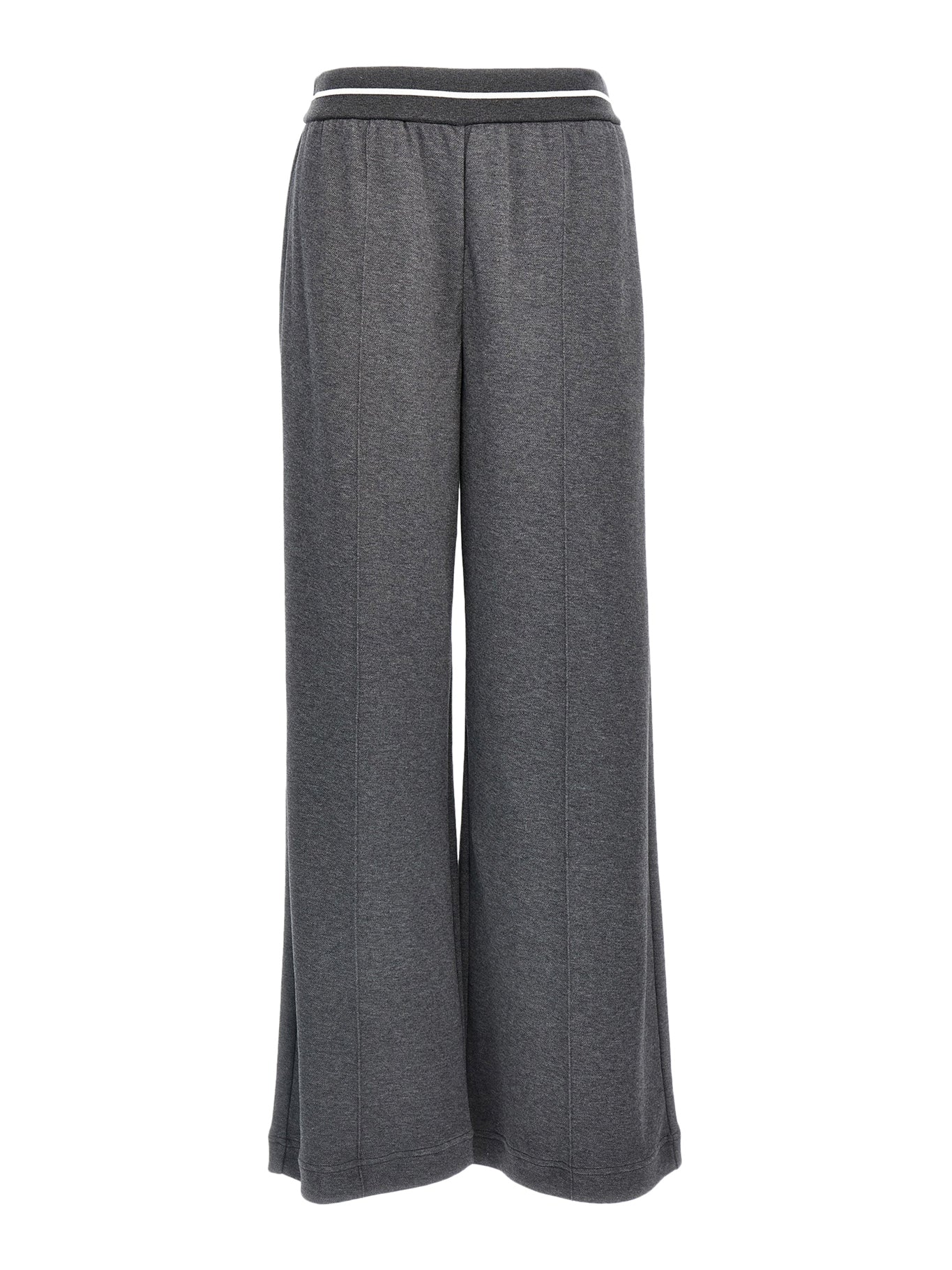 Loose trousers in techno cotton piqué