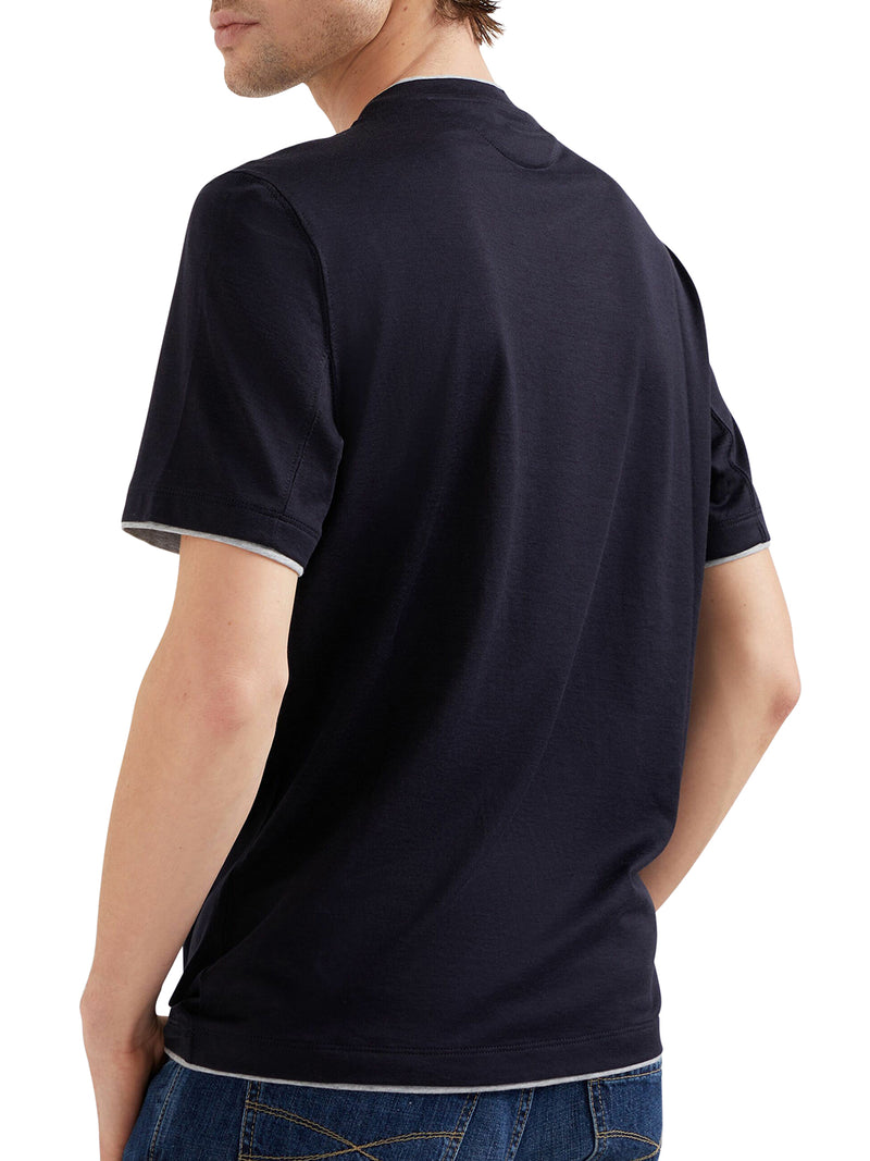 Jersey T-shirt with contrasting edging