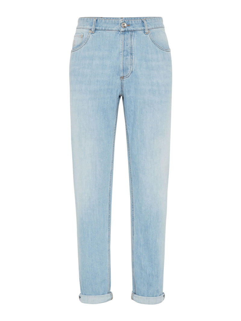 Slim-cut cotton jeans