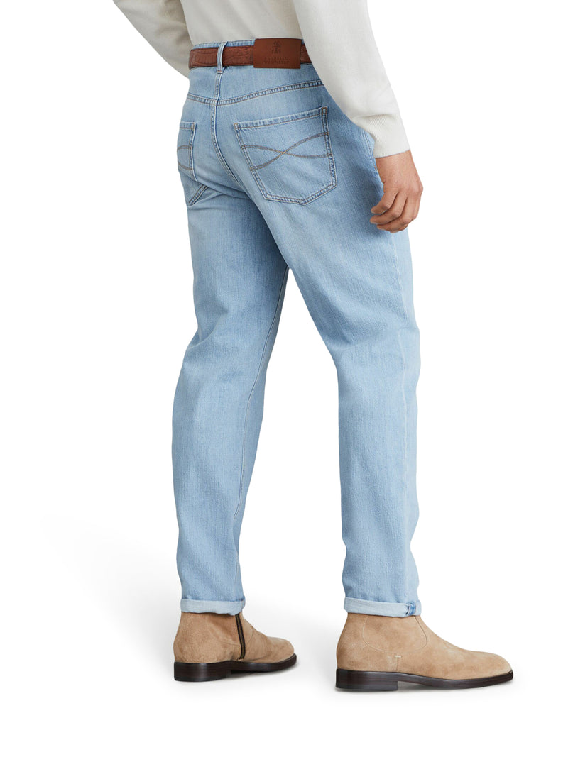 Slim-cut cotton jeans