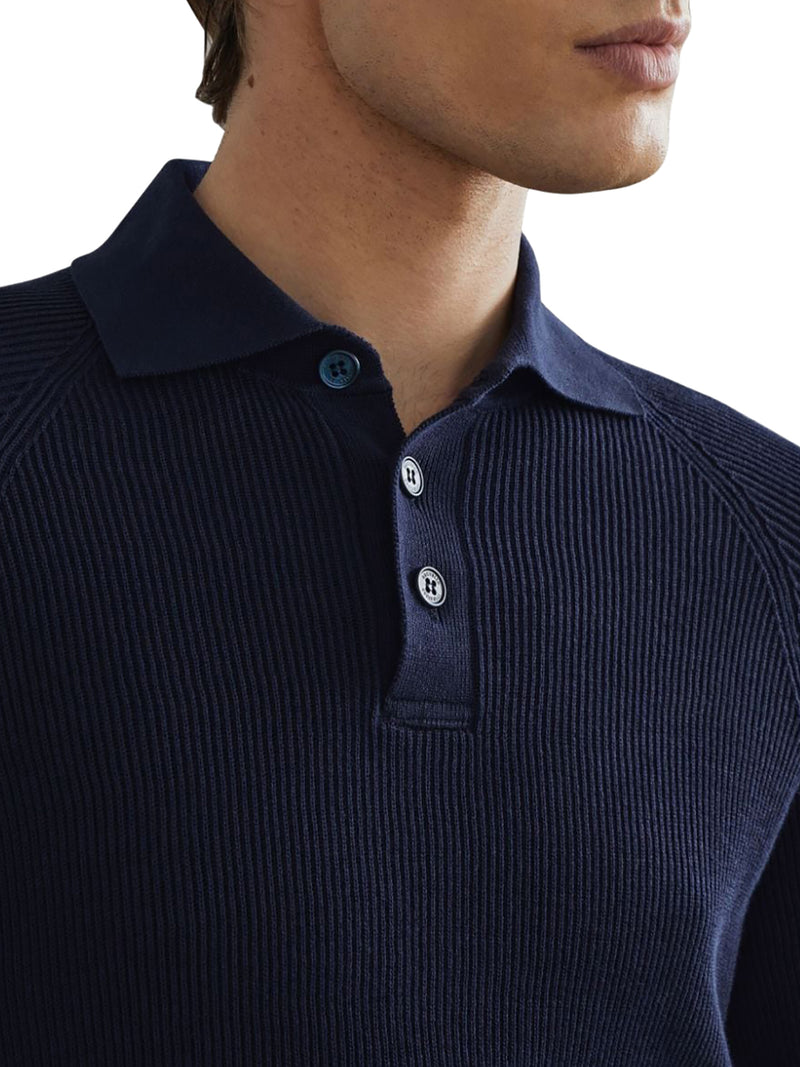 Cotton knit polo shirt