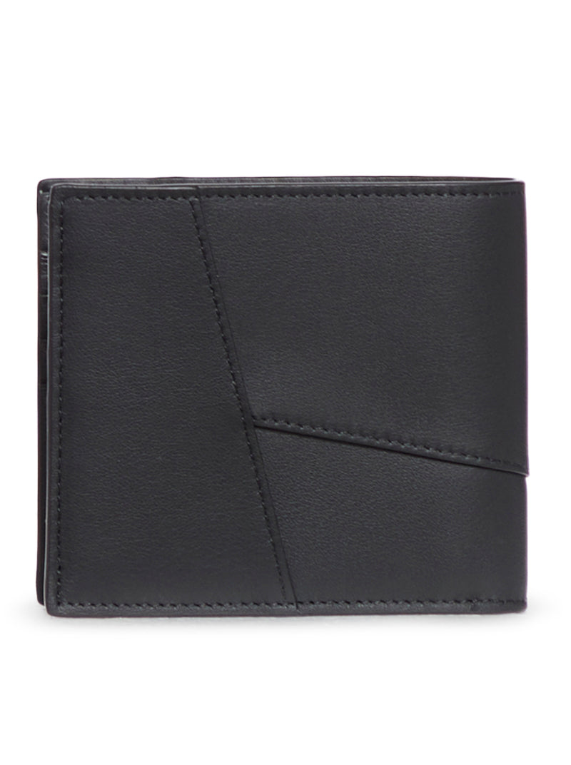 Puzzle bifold wallet in classic calfskin leather