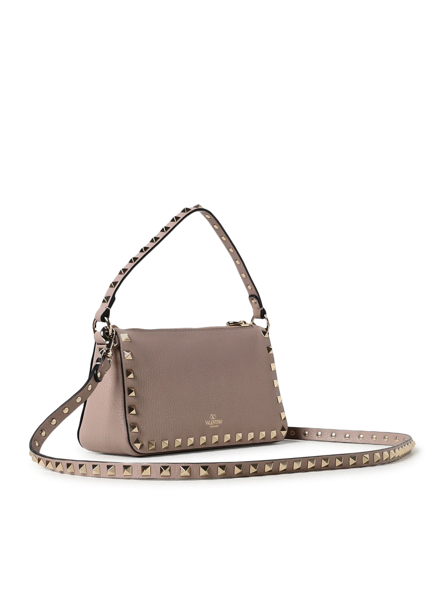 SMALL ROCKSTUD SHOULDER BAG IN GRAINED CALFSKIN