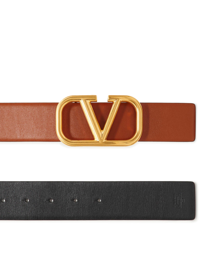 VLOGO SIGNATURE REVERSIBLE BELT IN GLOSSY CALFSKIN 40MM