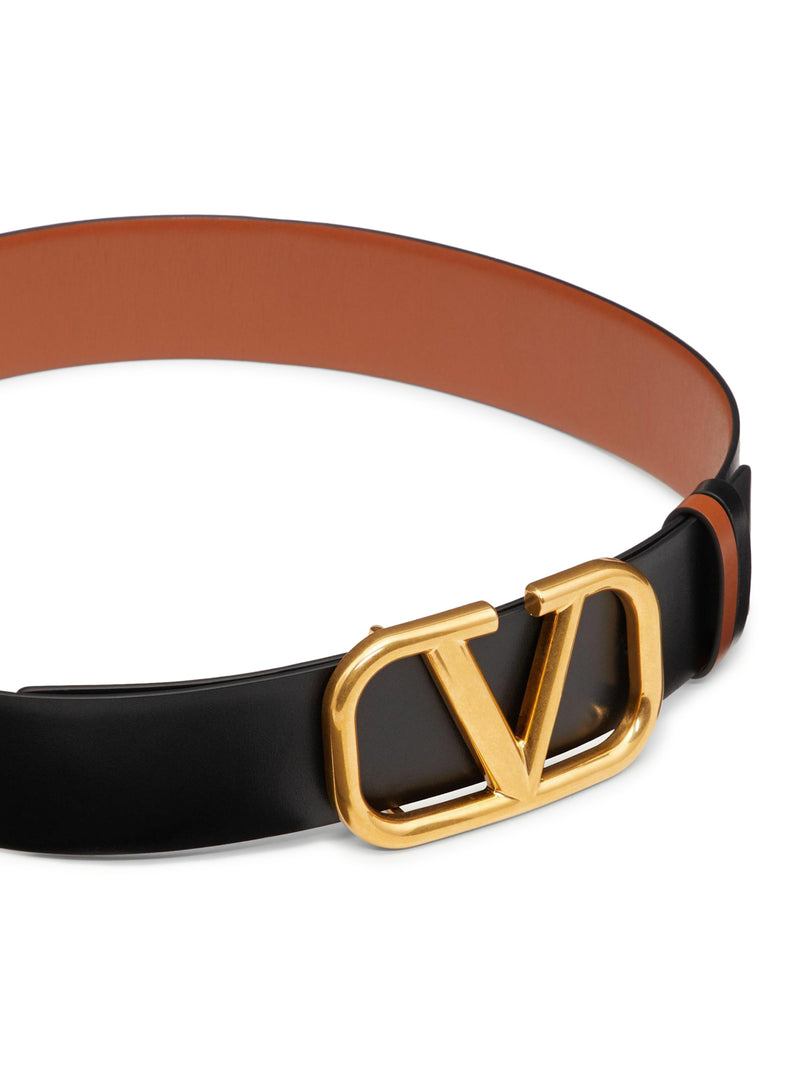 VLOGO SIGNATURE REVERSIBLE BELT IN GLOSSY CALFSKIN 40MM