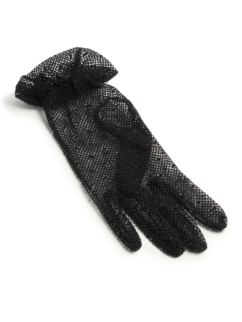 VLOGO SIGNATURE GLOVES IN COTTON AND TULLE