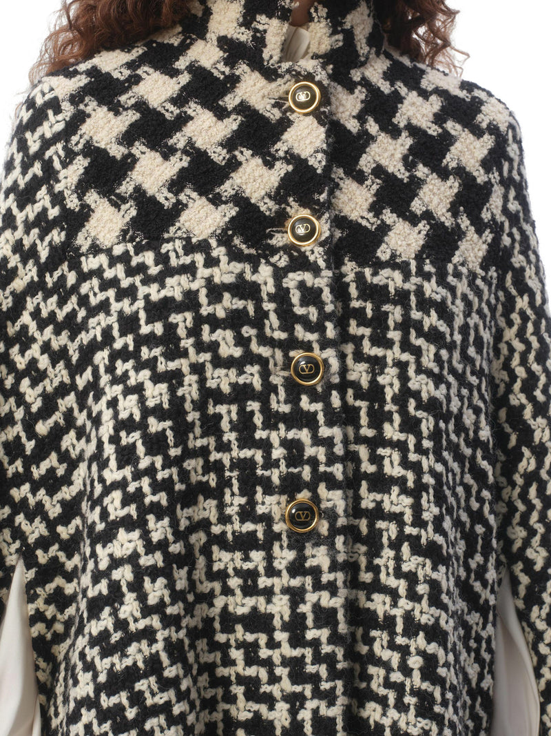 GEOMETRIC TWEED CAPE